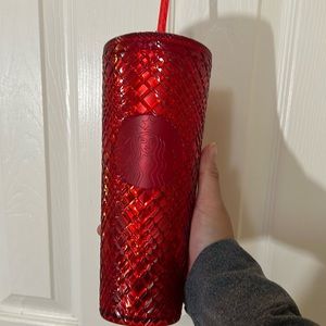 Starbucks Holiday Limited Edition 2021 Red Jeweled Tumbler 24 oz